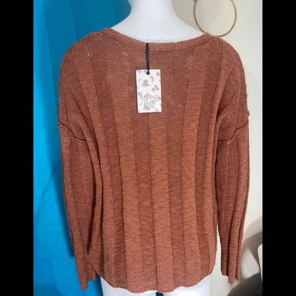 Hippie Rose Women's Sweater Dusty Copper - Picture 2 of 7